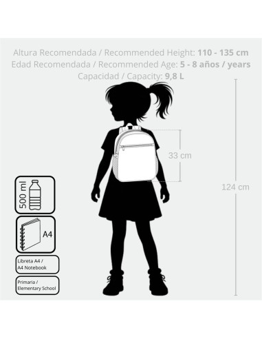 MOCHILA ADAP. 33CM. ENSO GIRL ZONE